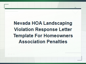Nevada Hoa Landscaping Violation Response Letter