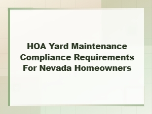 Nevada Hoa Yard Maintenance Compliance Guide