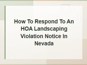 Responding to an Hoa Landscaping Violation in Nevada