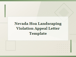 Nevada Hoa Landscaping Violation Appeal Letter Template