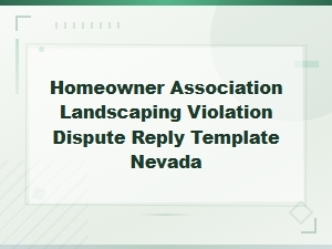 Nevada Hoa Landscaping Violation Response Template