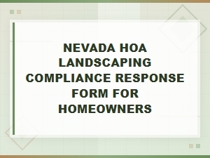 Nevada Hoa Landscaping Compliance Response Form