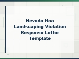 Nevada Hoa Landscaping Violation Response Letter